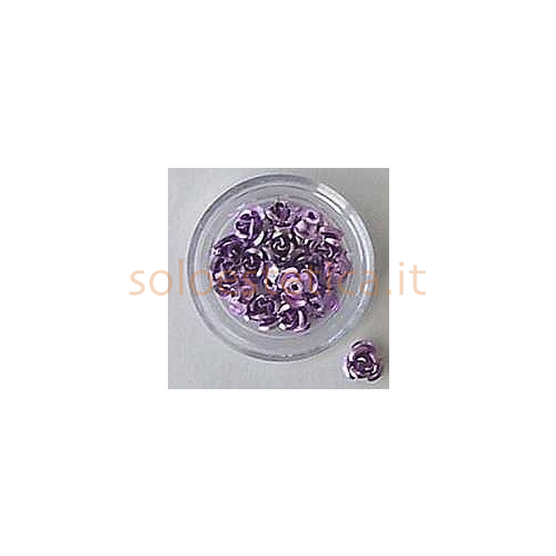 Decori per unghie rosellina di metallo lilla cod. 7029