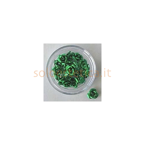 Decori per unghie rosellina di metallo verde cod. 7027
