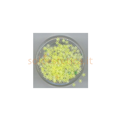 Decori unghie mini fiori a rilievo bombati giallo limone LP