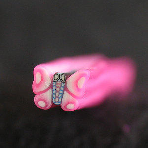 Decoro per unghie bastoncino Gimo farfalla rosa