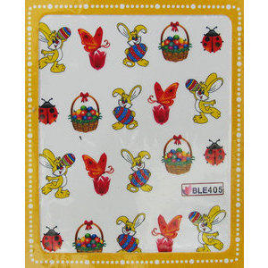 Sticker adesivi uova di Pasqua, coniglietto e farfalla cod. BLE405