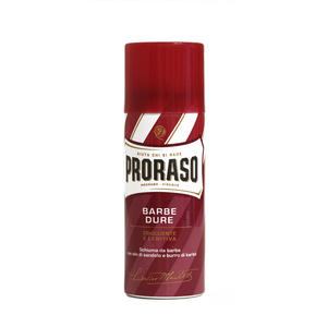 Schiuma da Barba Sandalo e Burro Karite Proraso Linea Rossa 50 ml.
