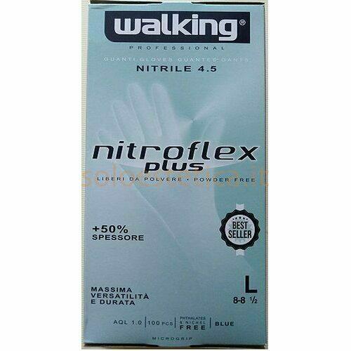 Guanti Nitroflex Plus Walking senza polvere misura Large 100 pz.