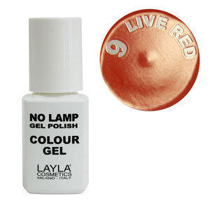 No Lamp Colour Gel n. 09 Live Red Layla 10 ml.