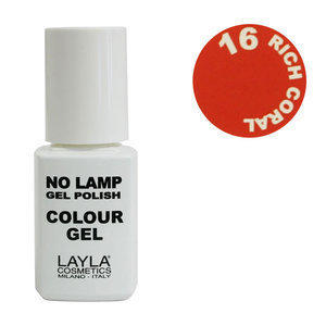 No Lamp Colour Gel nr 16 Rich Coral Layla 10 ml