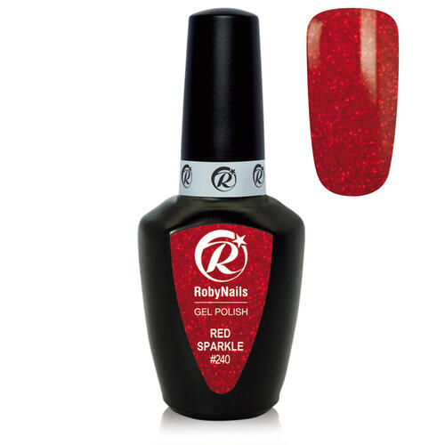 New Gel Polish Roby N° 240 Red Sparkle 8 ml