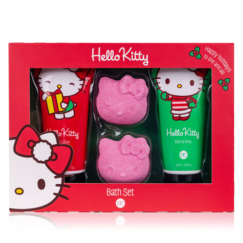 Set Bagno Hello Kitty Crema Mani- Showrgel 60 ml - 2 Bath Fizzer 30 g