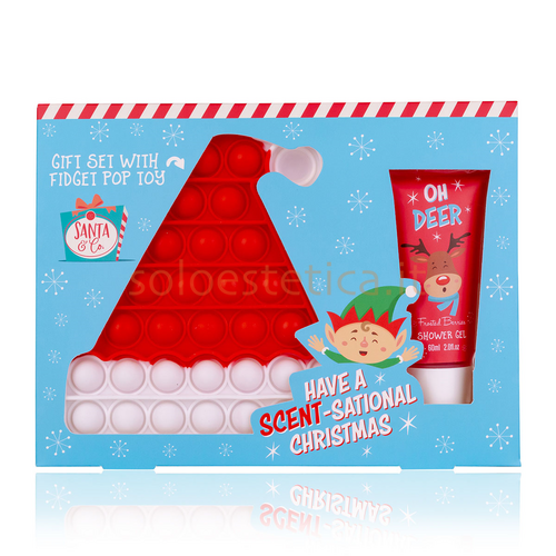 Confezione Regalo Santa & Co. Shower Gel 60 ml e Pop It Cappello