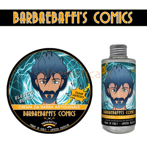 Kit Electric Beard H Crema da barba + Dopobarba EdT Barbaebaffi s Comics