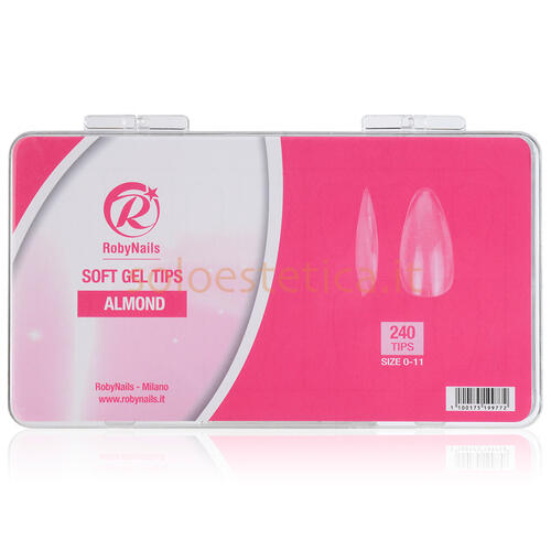 Nail Tips Soft Gel Almond 240 pz Roby Nails