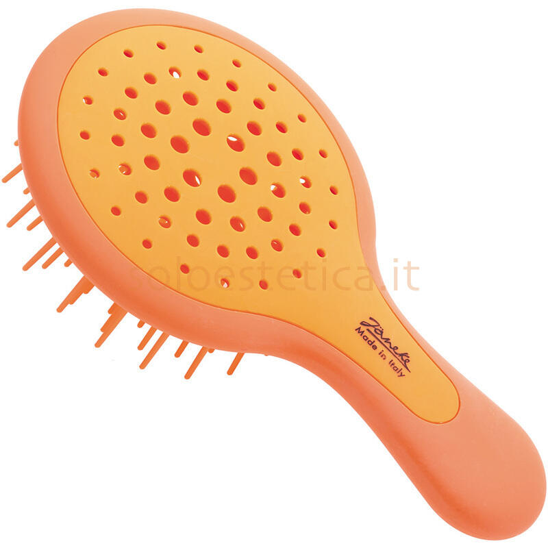 Spazzola Borsetta Mini Super Brush in silicone Arancio Fluo Janeke
